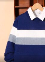 ⁦بلوفر كحلي مقلم⁩ - الصورة ⁦4⁩